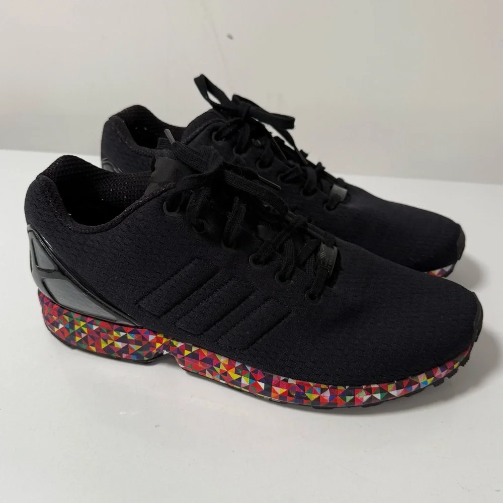 Black Adidas Sneakers with colorful sole